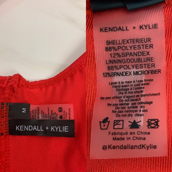 Kendall + Kylie Red Henley Bikini Top - Sz M - Picture 12 of 12